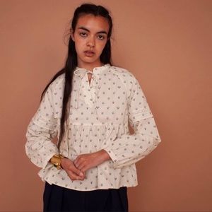 MEADOWS Abelia Winter Daisy Peplum Top